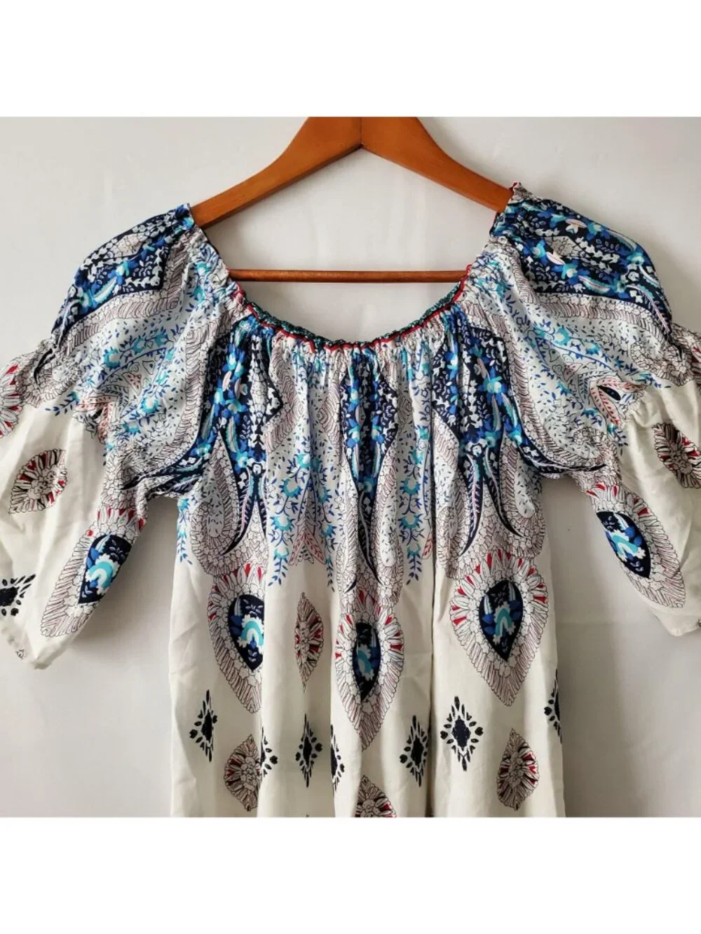 UMGEE Women's Floral Bell Sleeves Off-Shoulder Tunic Mini Dress Size Small‎ - Picture 6 of 14